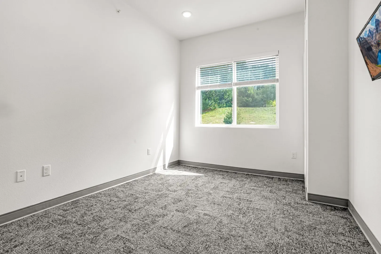 Bedroom in one-bedroom apartment.