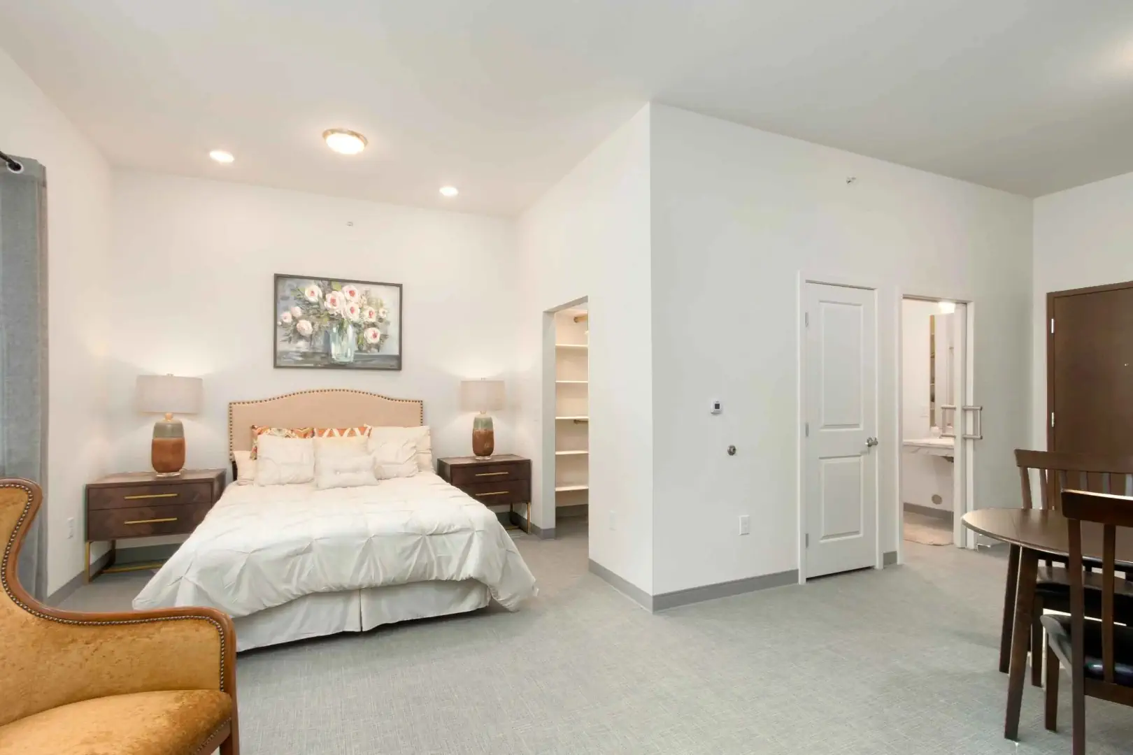 Studio apartment at Greeley Village Memory Care community.